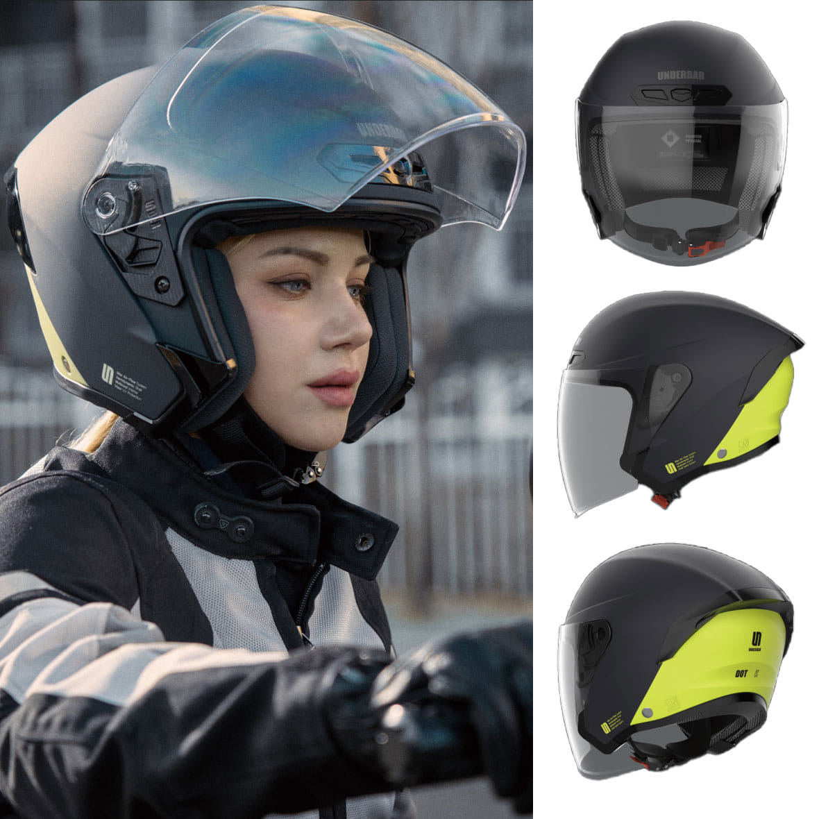 언더바 가벼운 오픈페이스 바이크 스쿠터 오토바이 헬멧 헬맷 U-03